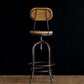 Modern Armless Counter Stool Metal Bar Stool with Wooden Seat