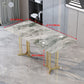 Sintered Stone Dining Table Traditional Luxury Rectangle Table with Gold Frame Clearhalo ' dining_table' 'Dining Tables & Seating' 'Dining Tables' 'furn' 'furn_dining_table' 'Furniture' 'furniture_dining_table' 'Kitchen & Dining Furniture' 'kitchen&dining_furn' 'kitchen' 'kitchen_dining_table' 1200x1200_5cb5dcc6-300a-4677-bb74-bed33ca0aef4
