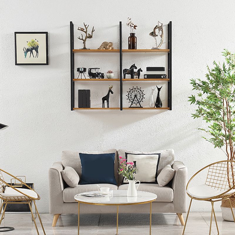 Wall Unit Industrial Bookshelf with Iron Frame Pine Wood Bookshelf Clearhalo 'Bookcases' 'furn' 'furn_bookcases' 'Furniture' 'furniture_bookcases' 'kitchen' 'kitchen_bookcases' 'Living Room Furniture' 'Office Furniture' 1200x1200_5cb7f0fc-4734-4d90-8c83-297aac7af591