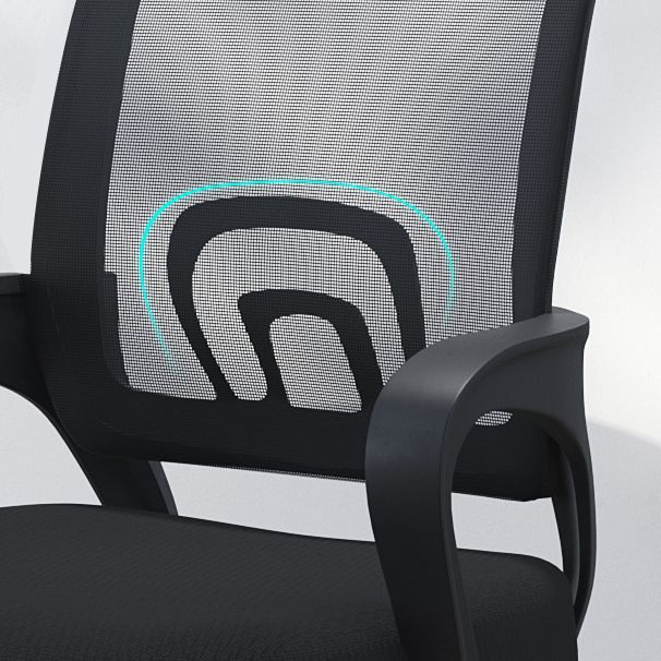 Mid Back Mesh Desk Chair Ergonomic Fixed Arms Chair with Wheels Clearhalo 'furn' 'furn_office_chair' 'Furniture' 'furniture_office_chair' 'Office Chairs' 'Office Furniture' 'office_chair' 1200x1200_5cb8edf6-95d8-455b-9acb-812c0548f15b