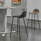 Modern Faux Leather Counter Stool Low Back Barstool with Metal Legs
