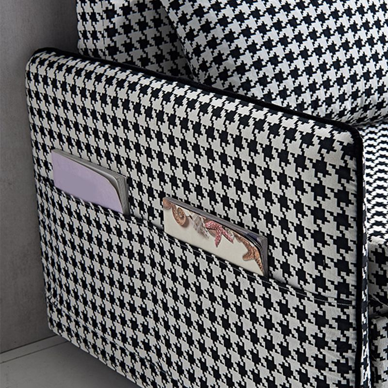 Suif convertible de 30,70 "de largeur de largeur canapé-lit de stockage en noir et blanc