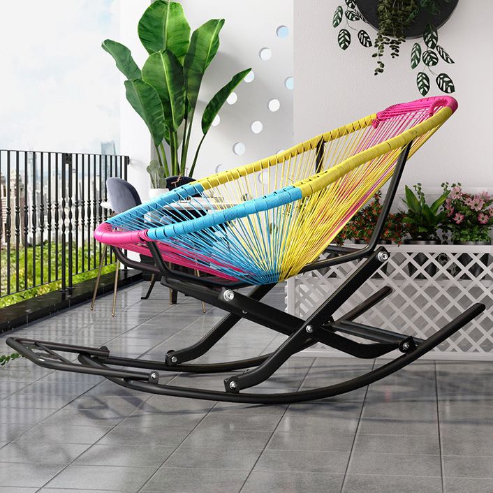 Fer Base moderne Rocking Chair Lounge Lounge Lazy Chaise pour balcon