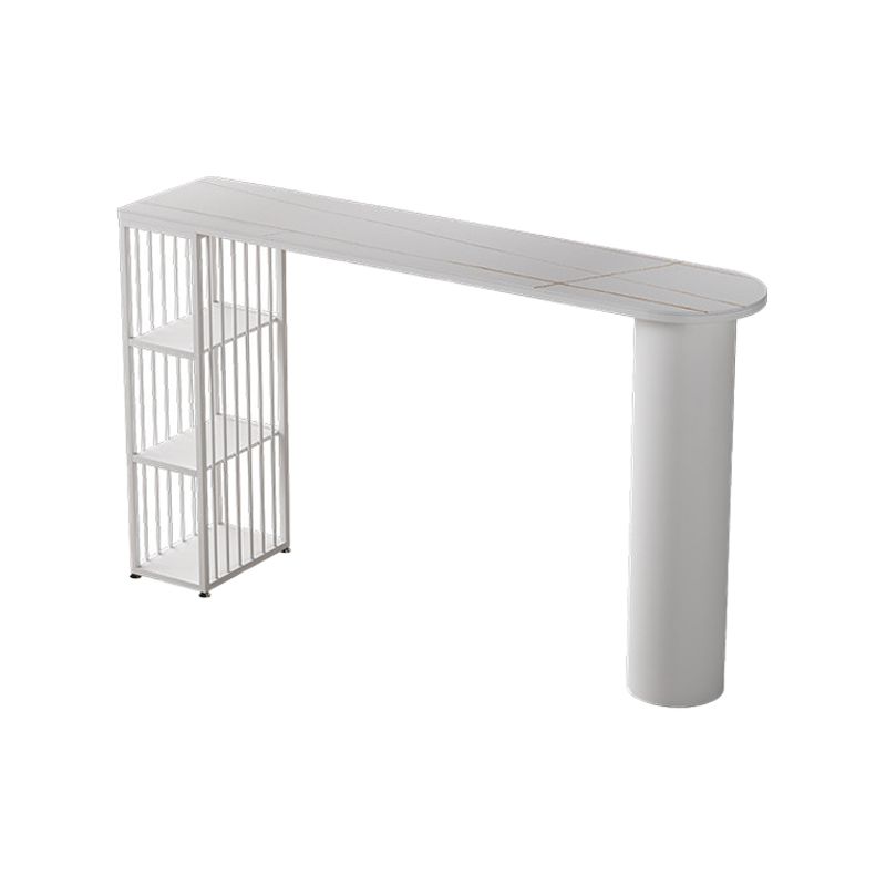 Contemporary Bar Dining Table with Shelves Indoor Bar Height Table Iron Base Clearhalo 'Bar Furniture' 'Bar Tables' 'bar_tables' 'furn' 'furn_bar_tables' 'Furniture' 'furniture_bar_tables' 'Kitchen & Dining Furniture' 'kitchen&dining_furn' 'kitchen' 1200x1200_5cbaf70e-a5c0-468d-ac30-d24b9f885e85
