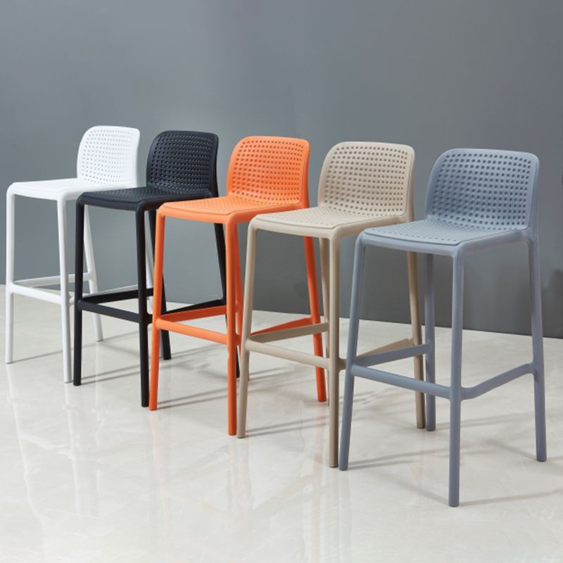 Scandinavia Style Bar-stool PP Legs Rectangle Seat Barstool with Low Back for Kitchen Clearhalo 'Bar Furniture' 'Bar Stools' 'bar_stools' 'furn' 'furn_bar_stools' 'furniture_bar_stools' 'Kitchen & Dining Furniture' 'kitchen&dining_furn' 'kitchen' 'kitchen_furn' Furniture' 1200x1200_5cbb04bb-5f0b-4b93-8b32-8d302bebdd10