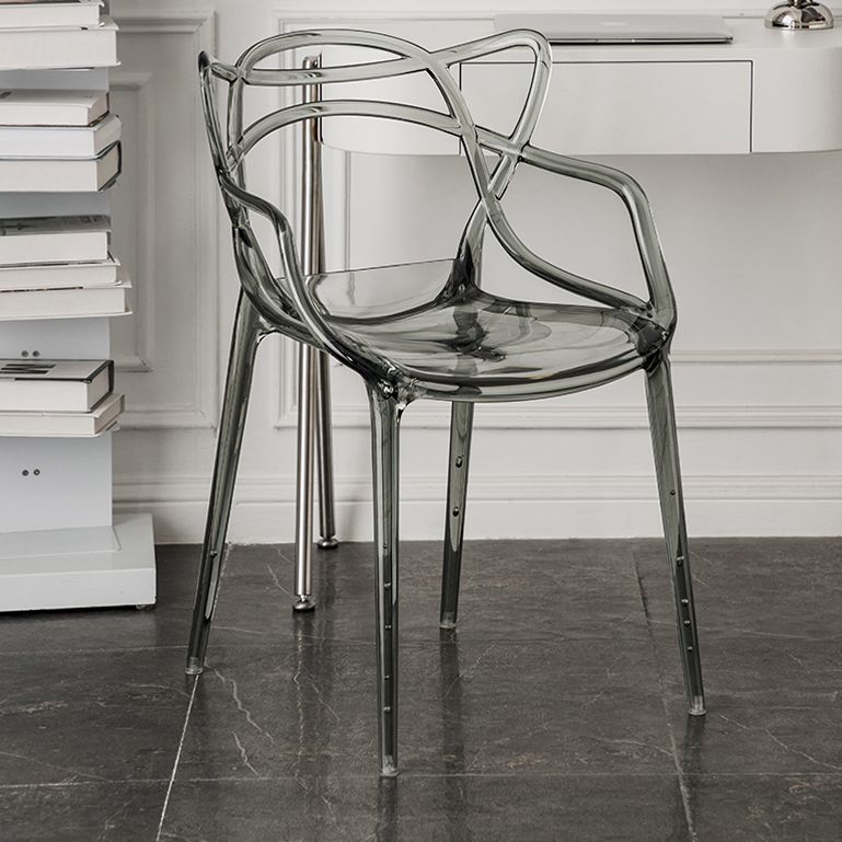 Scandinavian Plastic Dining Arm Chairs Open Back Side Chair for Kitchen Clearhalo 'Dining Chairs' 'Dining Tables & Seating' 'dining_chair' 'furn' 'furn_dining_chair' 'Furniture' 'furniture_dining_chair' 'Kitchen & Dining Furniture' 1200x1200_5cbb2182-5658-43cd-b3df-6188689d23be