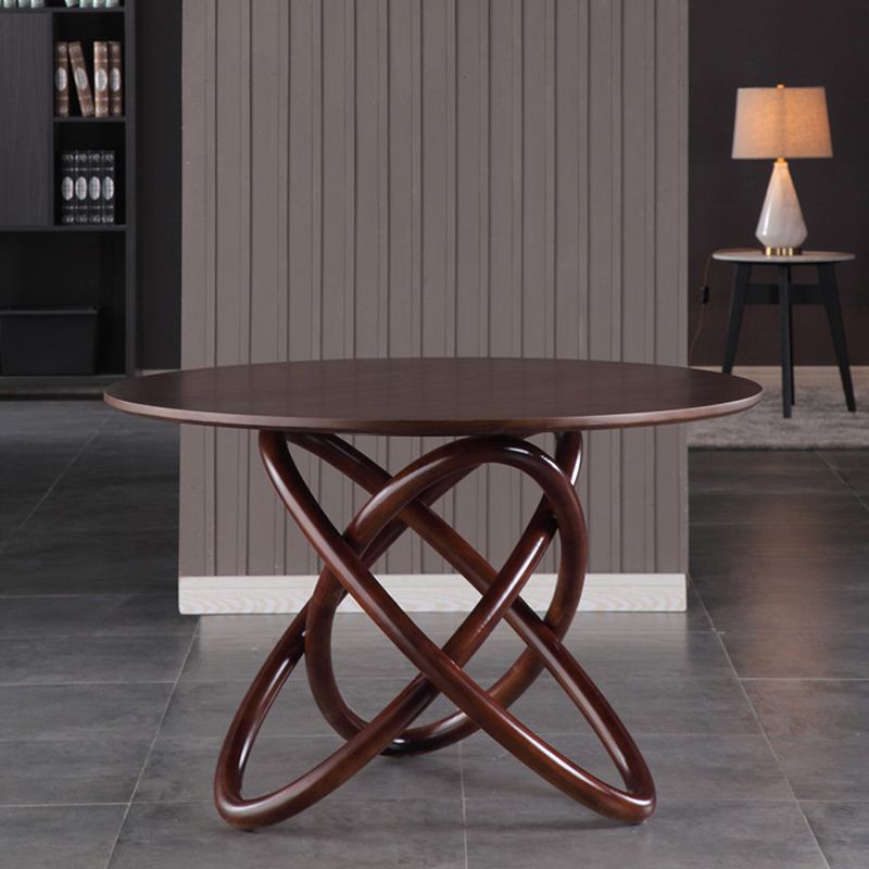 Contemporary Solid Wood Dining Table Round Pedestal Base Dining Table for Home Clearhalo 'Dining Tables & Seating' 'Dining Tables' 'dining_table' 'furn' 'furn_dining_table' 'Furniture' 'Kitchen & Dining Furniture' 1200x1200_5cbbf434-5d79-4431-ba81-ca143321bffe