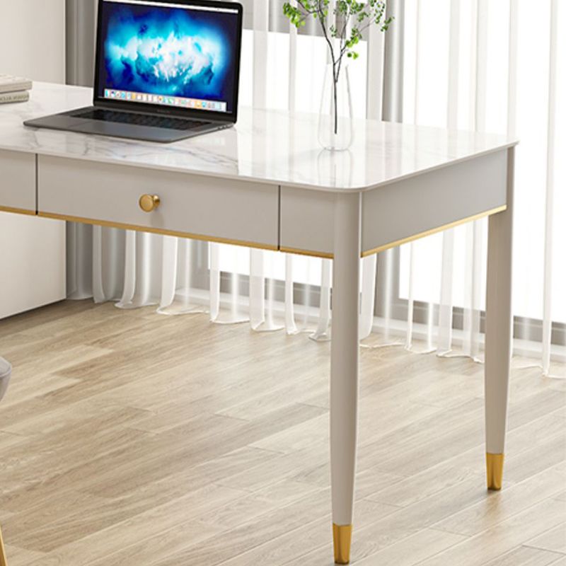 Rechteckiger zeitgenössischer Schreibtisch Stein Büro -Schreibtisch mit 1/2 Schubladen