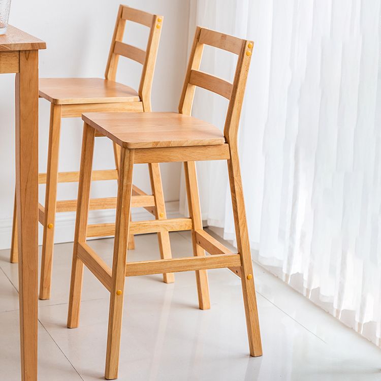 Café Simple Solid Wood Barstool taburete de bar con respaldo con respaldo