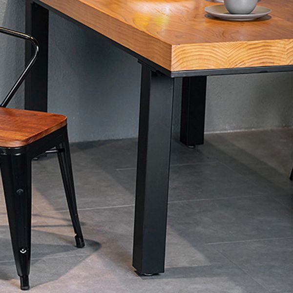 Tavolo da pranzo industriale con base rettangolare a 4 gambe in legno di pino per cucina