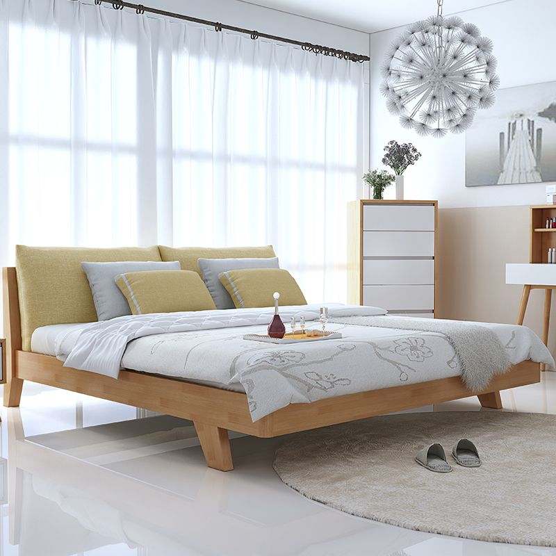 Contemporary Wood Panel Standard Bed with Rectangular Headboard Clearhalo 'Bedroom Furniture' 'Beds' 'furn' 'furn_beds' 'Furniture' 1200x1200_5cc1efd7-843e-4810-80fc-76bb81f9ec13
