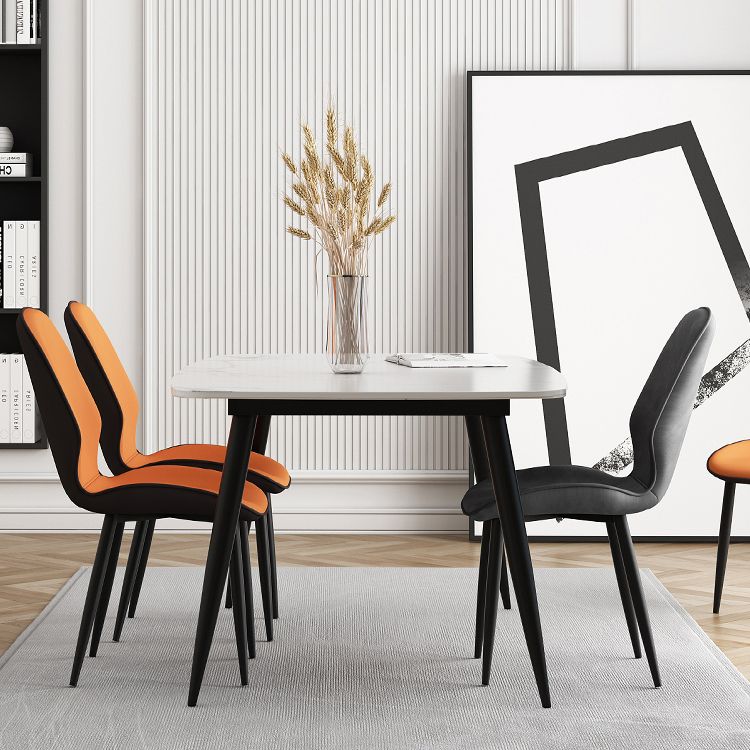 Contemporary Restaurant Leather Side Chair Matte Finish Parsons Dining Chair Clearhalo ' kitchen&dining_furn' 'Dining Chairs' 'Dining Tables & Seating' 'dining_chair' 'furn' 'furn_dining_chair' 'Furniture' 'furniture_dining_chair' 'Kitchen & Dining Furniture' 'kitchen' 1200x1200_5cc23213-1bf3-4e1b-90c3-7681f4197ed9