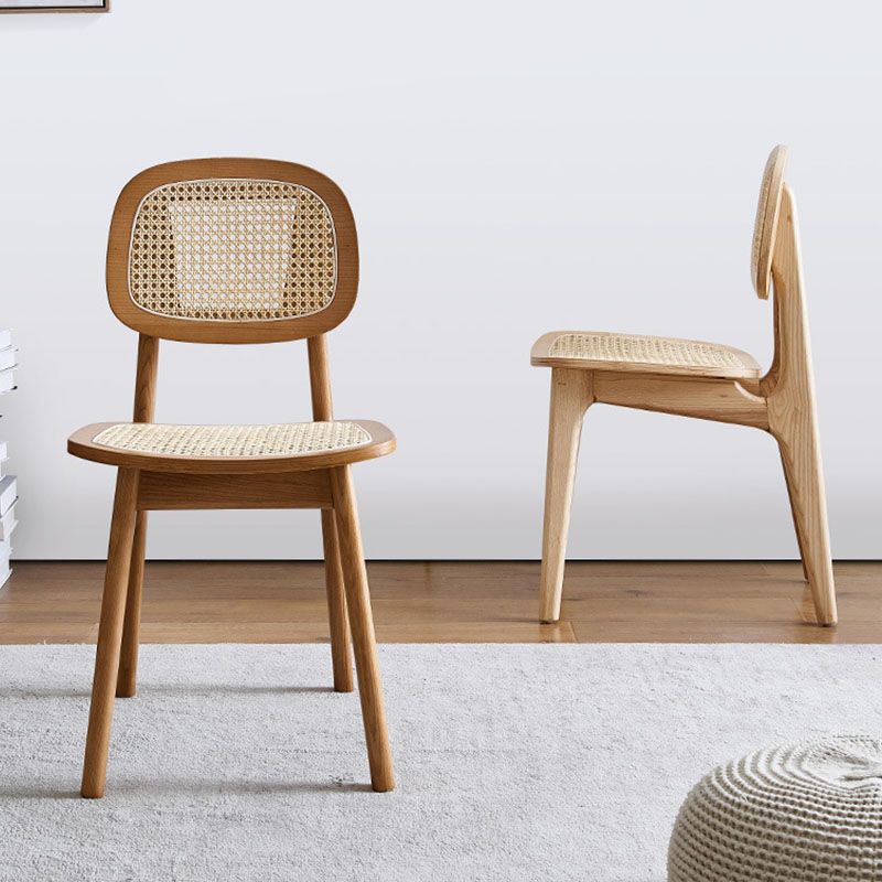 Open Back Side Chair Wood Industrial Style Dining Room Chair