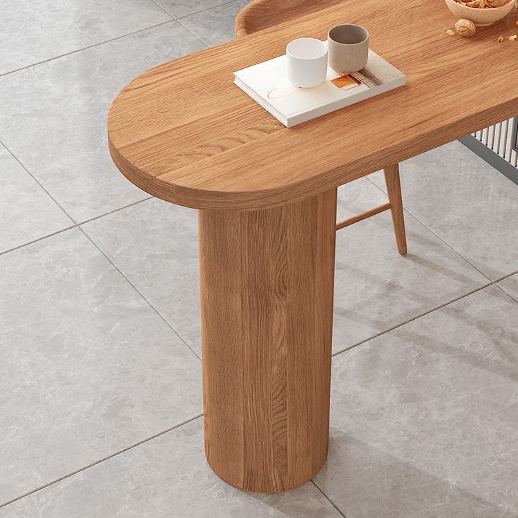 Mesa de comedor de madera Mesa de bar con pedestal doble contemporánea