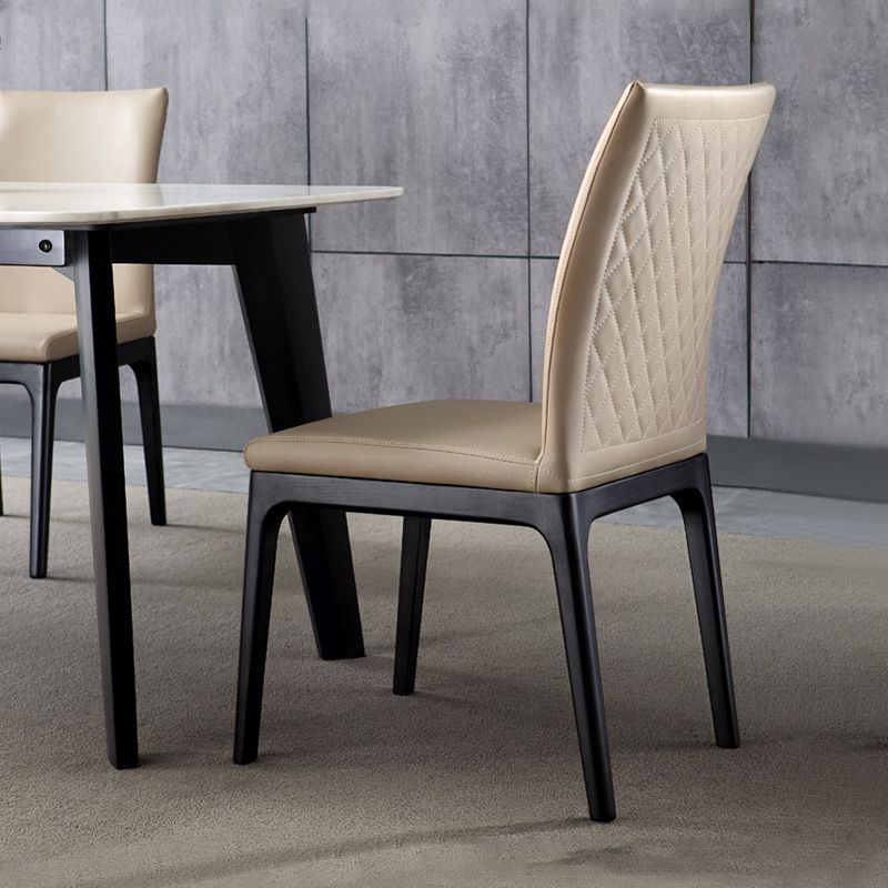 Contemporary Dining Chairs Upholstered Chairs with Wood Base Clearhalo 'Dining Chairs' 'Dining Tables & Seating' 'dining_chair' 'furn' 'furn_dining_chair' 'Furniture' 'Kitchen & Dining Furniture' 1200x1200_5cc44b3e-0322-424e-9864-df343b86fd2d