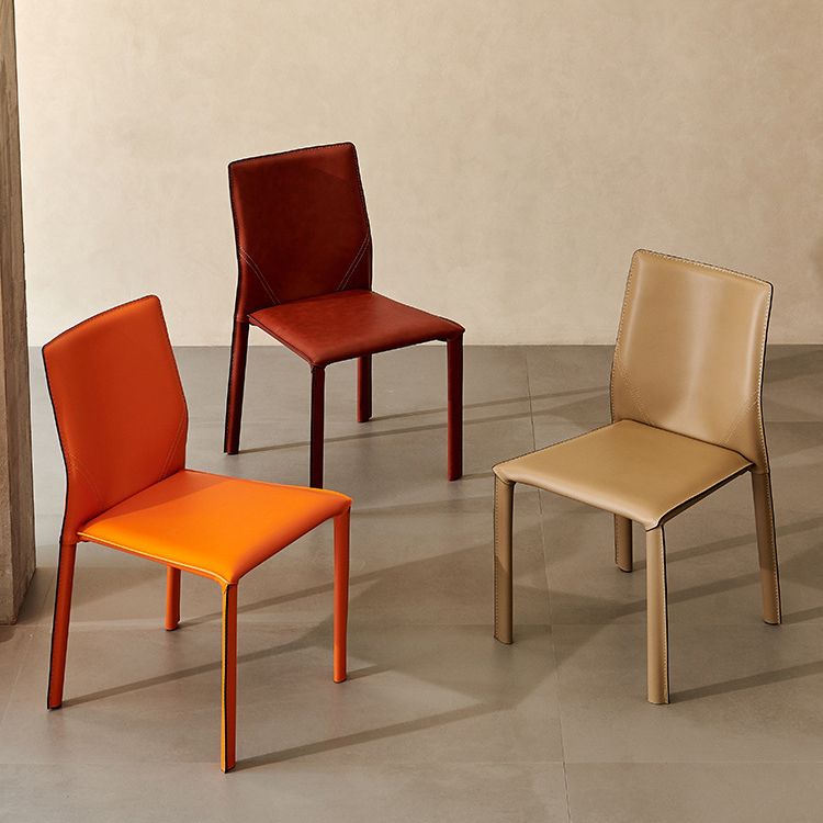 Gestoffeerde eetkamerstoelen faux lederen stoelen met metalen basis