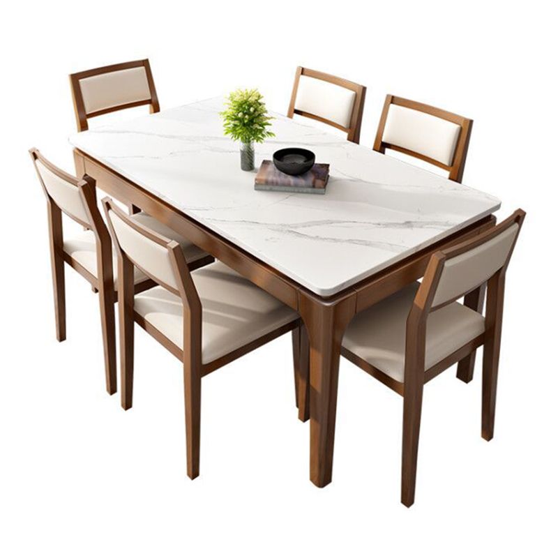 Weißer Steintisch Mitte des Jahrhunderts moderner Esstisch mit 4 Beinen