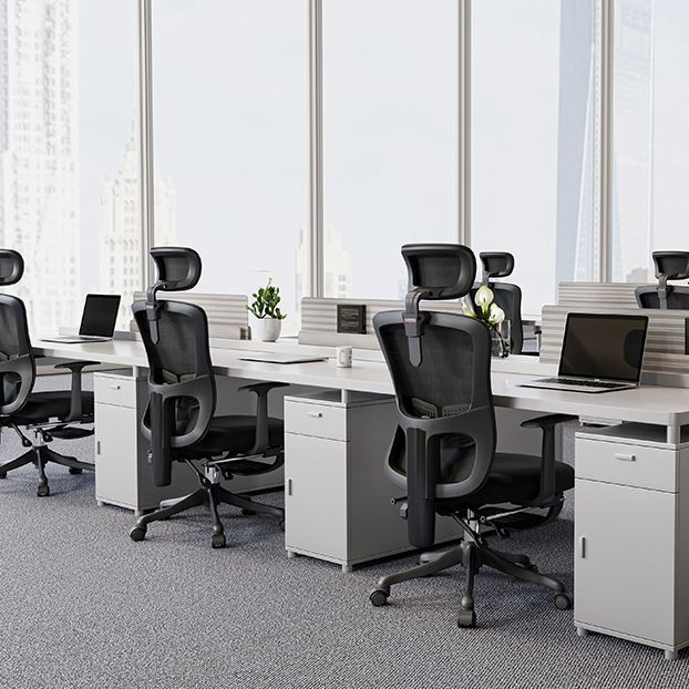 Modern Fixed Arms Bure stoel Verstelbare stoel Hoogte Zwarte bureaustoel met wielen