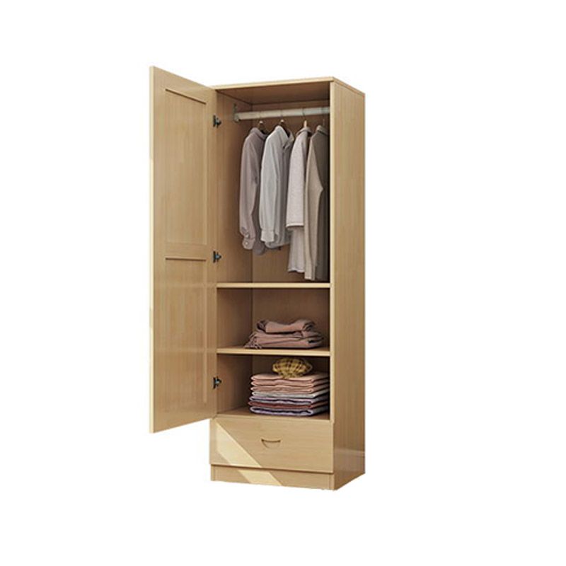 Contemporary Style Wardrobe Armoire Wooden Wardrobe Closet with Door and Drawer