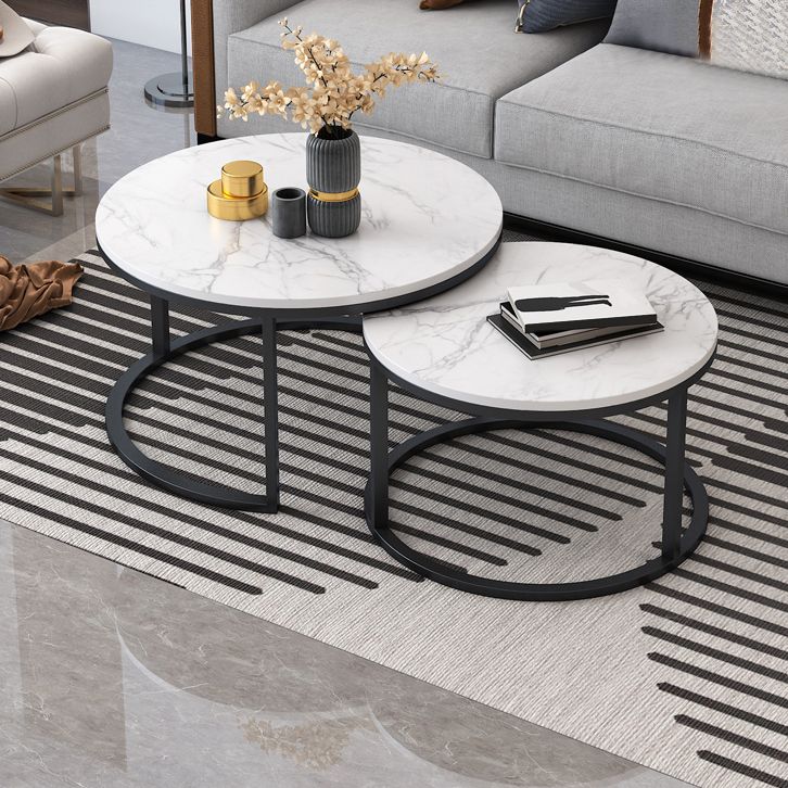 Frame Cocktail Table Slate Top Coffee or End Table with Storage Drawers