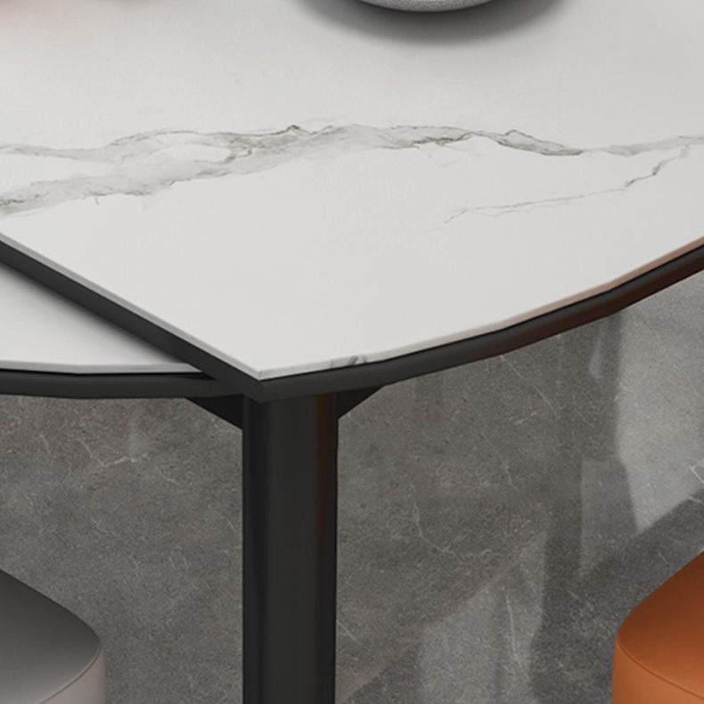 Modern Style Sintered Stone Dining Table Round Table with 4 Legs for Home Use Clearhalo ' dining_table' 'Dining Tables & Seating' 'Dining Tables' 'furn' 'furn_dining_table' 'Furniture' 'furniture_dining_table' 'Kitchen & Dining Furniture' 'kitchen&dining_furn' 'kitchen' 'kitchen_dining_table' 1200x1200_5cc79da2-6ef5-46b1-8fd3-31d0d82a8bcf