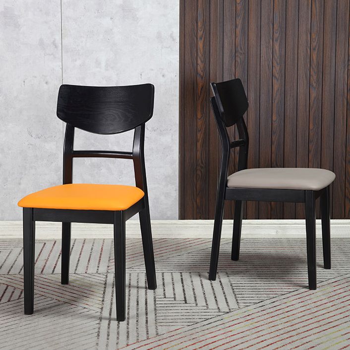 Industrial Ash Open Side Chair Matte Finish Upholstered Dining Chair with Black Legs Clearhalo ' kitchen&dining_furn' 'Dining Chairs' 'Dining Tables & Seating' 'dining_chair' 'furn' 'furn_dining_chair' 'Furniture' 'furniture_dining_chair' 'Kitchen & Dining Furniture' 'kitchen' 1200x1200_5cc84c9d-58a9-4c26-b673-7c0510d2bc86