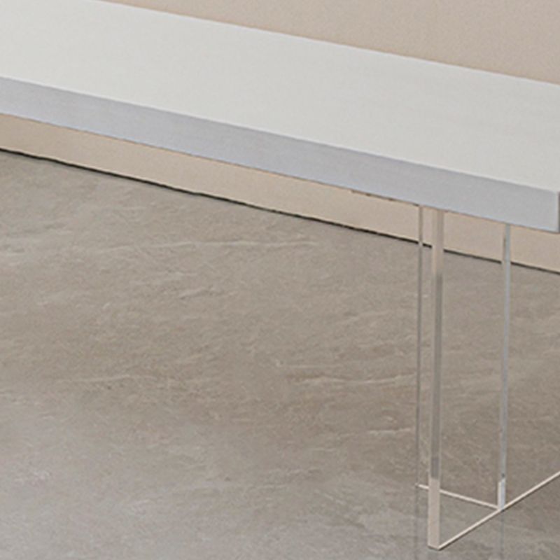 Contemporary Solid Wood Bench Brown Seating Bench with Acrylic Base Clearhalo 'Benches' 'Chairs & Seating' 'furn' 'furn_benches' 'Furniture' 'Living Room Furniture' 1200x1200_5cc8d094-d6b0-4140-acd5-3b855b92121d