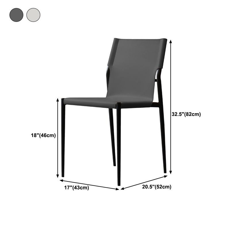 Faux Leather and Metal Dining Room Chair Contemporary Side Chair Clearhalo 'Dining Chairs' 'Dining Tables & Seating' 'dining_chair' 'furn' 'furn_dining_chair' 'Furniture' 'Kitchen & Dining Furniture' 1200x1200_5cc9250f-3c49-4205-86f7-80067e48f0eb