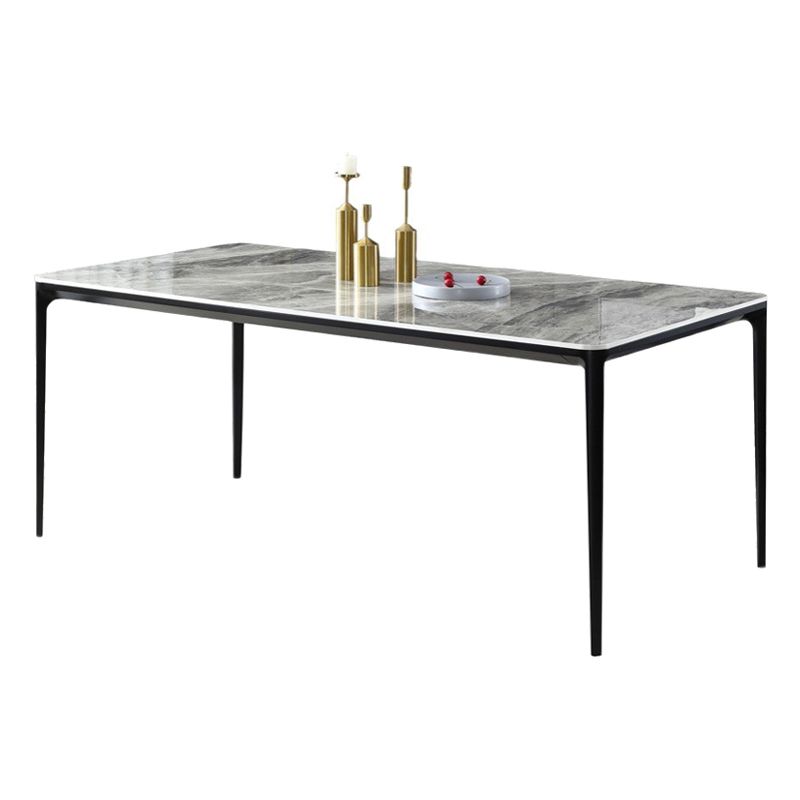 Modern Style Sintered Stone Dining Table Gray Rectangle Table with 4 Legs Clearhalo ' dining_table' 'Dining Tables & Seating' 'Dining Tables' 'Furniture' 'furniture_dining_table' 'Kitchen & Dining Furniture' 'kitchen&dining_furn' 'kitchen' 'kitchen_dining_table' 1200x1200_5cca28fc-6486-4259-8294-0eca6ebfd009