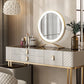 Glam Mirrored Glass Vanity Desk Bedroom Vanity Dressing Table with Drawer