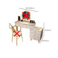 Mirrored Vanity Table and Stool Set Engineered Wood Vanity Desk