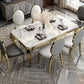 Rectangle Shape Luxury Style Dining Table Marble Fixed Table for Kitchen Clearhalo ' dining_table' 'Dining Tables & Seating' 'Dining Tables' 'furn' 'furn_dining_table' 'Furniture' 'furniture_dining_table' 'Kitchen & Dining Furniture' 'kitchen&dining_furn' 'kitchen' 'kitchen_dining_table' 1200x1200_5ccad7a4-9fcc-4c81-9fcf-1c2f59459892