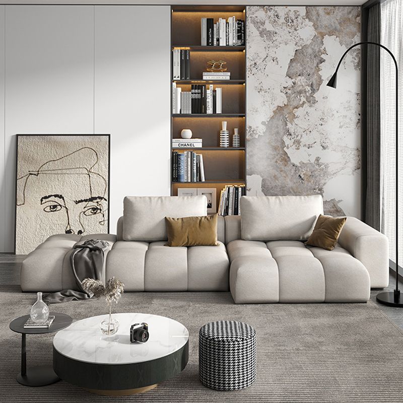 Nordic Cream Square Arm Sofa Faux Leather Cushion Back Sectional for Living Room Clearhalo 'furn' 'furn_sectionals' 'Furniture' 'furniture_sectionals' 'Living Room Furniture' 'Sectionals' 1200x1200_5ccb321d-5564-4813-af3c-1e7a91810d37