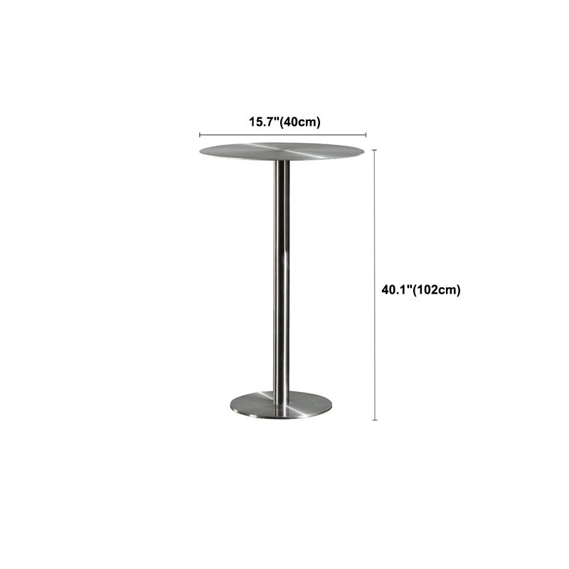 Table de salle à manger ronde en acier inoxydable, table de bar sur pied extérieur-intérieur