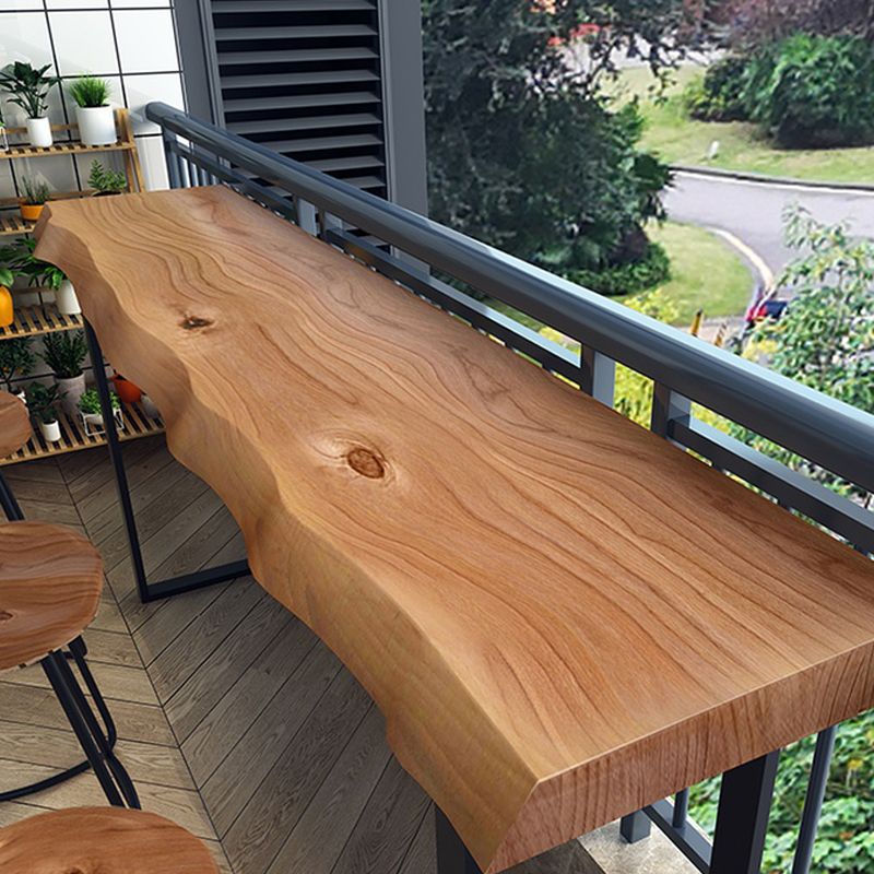 Tavolo in stile moderno marrone tavolo da bar in legno massello e metallo