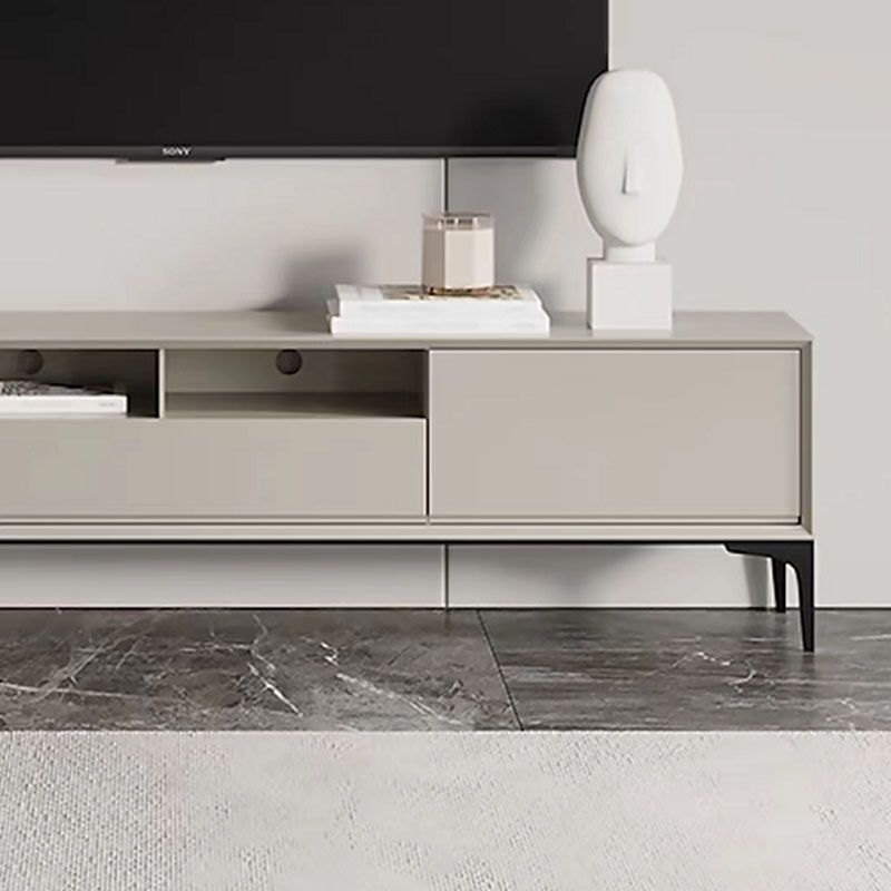 Modern Stone & Wood TV stand 18.11 "H 3/4-Drawer TV con scaffali