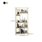 Metal and Wooden Bookshelf Vertical Open Etagere Bookcase with 5 Shelves