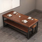 Contemporary 1/3 Pieces Furniture Rectangle Solid Wood Dining Table Set in Brown