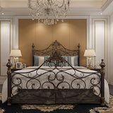 Industrial Antique Metal Bed Frame Wire-Grid Low Profile Open-Frame Bed