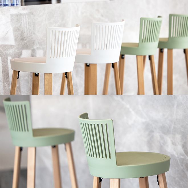 Contemporary Counter Bar Stool Plastic Armless Bar Stool with Wood Base Clearhalo 'Bar Furniture' 'Bar Stools' 'bar_stools' 'furn' 'furn_bar_stools' 'furniture_bar_stools' 'Kitchen & Dining Furniture' 'kitchen&dining_furn' 'kitchen' 'kitchen_furn' Furniture' 1200x1200_5cd427f4-da35-43ac-9430-c9f0e807cd04
