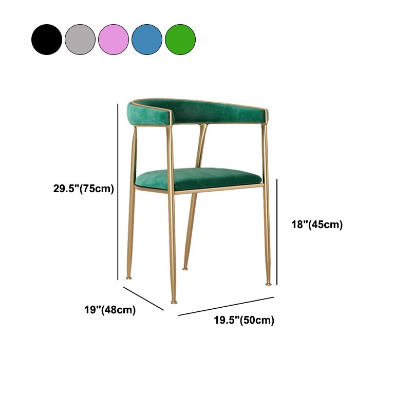 Glam Style Upholstered Dining Chair Open Back Dining Arm Chair Clearhalo 'Dining Chairs' 'Dining Tables & Seating' 'dining_chair' 'furn' 'furn_dining_chair' 'Furniture' 'furniture_dining_chair' 'Kitchen & Dining Furniture' 1200x1200_5cd4a0c4-ee35-4720-847b-0a7cfe6d4db0