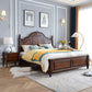 84.65 inch Wide Rustic Bed Frame Rubberwood Panel Bed with Headboard