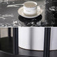 Glam Style Bar Dining Table Faux Marble Bar Stool Table with Storage