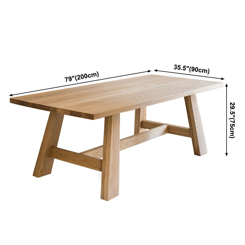 Rectangle Pine Wood Dining Table Modern Table in Nature with Wooden Trestle Base Clearhalo ' dining_table' 'Dining Tables & Seating' 'Dining Tables' 'furn' 'furn_dining_table' 'Furniture' 'furniture_dining_table' 'Kitchen & Dining Furniture' 'kitchen&dining_furn' 'kitchen' 'kitchen_dining_table' 1200x1200_5cd58bc2-4bdc-40cd-aa9c-81709a1e085e