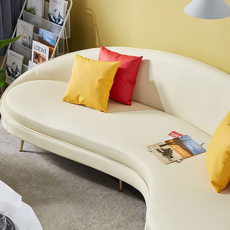 Contemporary Beige Curved Sofa in Genuine Leather with Tight Back Clearhalo 'furn' 'furn_sofas' 'Furniture' 'Living Room Furniture' 'Sofa' 'sofas' 1200x1200_5cd5cb75-6bbe-4dcd-a52f-09a7bb2251b9