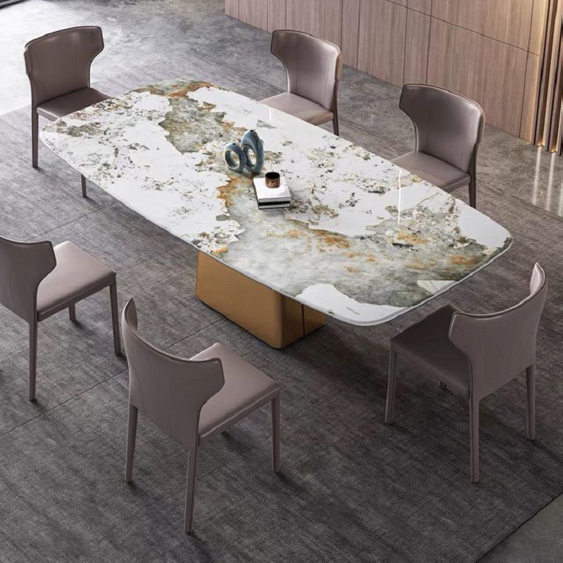 Contemporary Sintered Stone Dining Table Set 1/3/4/5/7 Pieces Dining Set for Home Clearhalo 'Dining Room Sets' 'Dining Tables & Seating' 'dining_room_set' 'furn' 'furn_dining_room_set' 'Furniture' 'furniture_dining_room_set' 'Kitchen & Dining Furniture' 1200x1200_5cd6b6d7-e792-47a8-896c-e40b28ae82ba