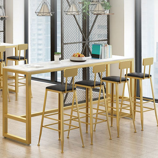 Tavolo da tavolo da pub rettangolare altezza tavolo da bar top glam in pietra per interno