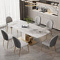 Minimalist Dining Set 1/4/5/6/7 Pcs Sintered Stone Dining Table with Upholstered Chairs Clearhalo 'Dining Room Sets' 'Dining Tables & Seating' 'dining_room_set' 'furn' 'furn_dining_room_set' 'Furniture' 'Kitchen & Dining Furniture' 1200x1200_5cd952be-5251-4fe7-b419-13221ee9ca27