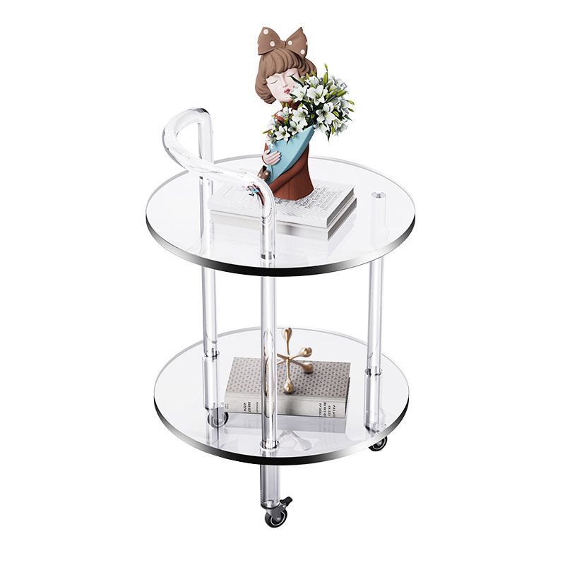 Transparent Acrylic End Table Modern Round Accent Side Table