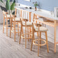 Scandinavian Rubberwood Milk Tea Shop Stool Matte Finish Upholstered Footrest Barstool Clearhalo 'Bar Furniture' 'Bar Stools' 'bar_stools' 'furn' 'furn_bar_stools' 'Furniture' 'furniture_bar_stools' 'Kitchen & Dining Furniture' 1200x1200_5cdbf09b-0d3a-4406-bf6a-2accbb01856f